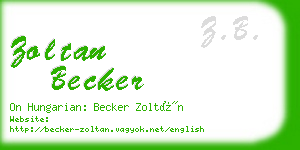 zoltan becker business card